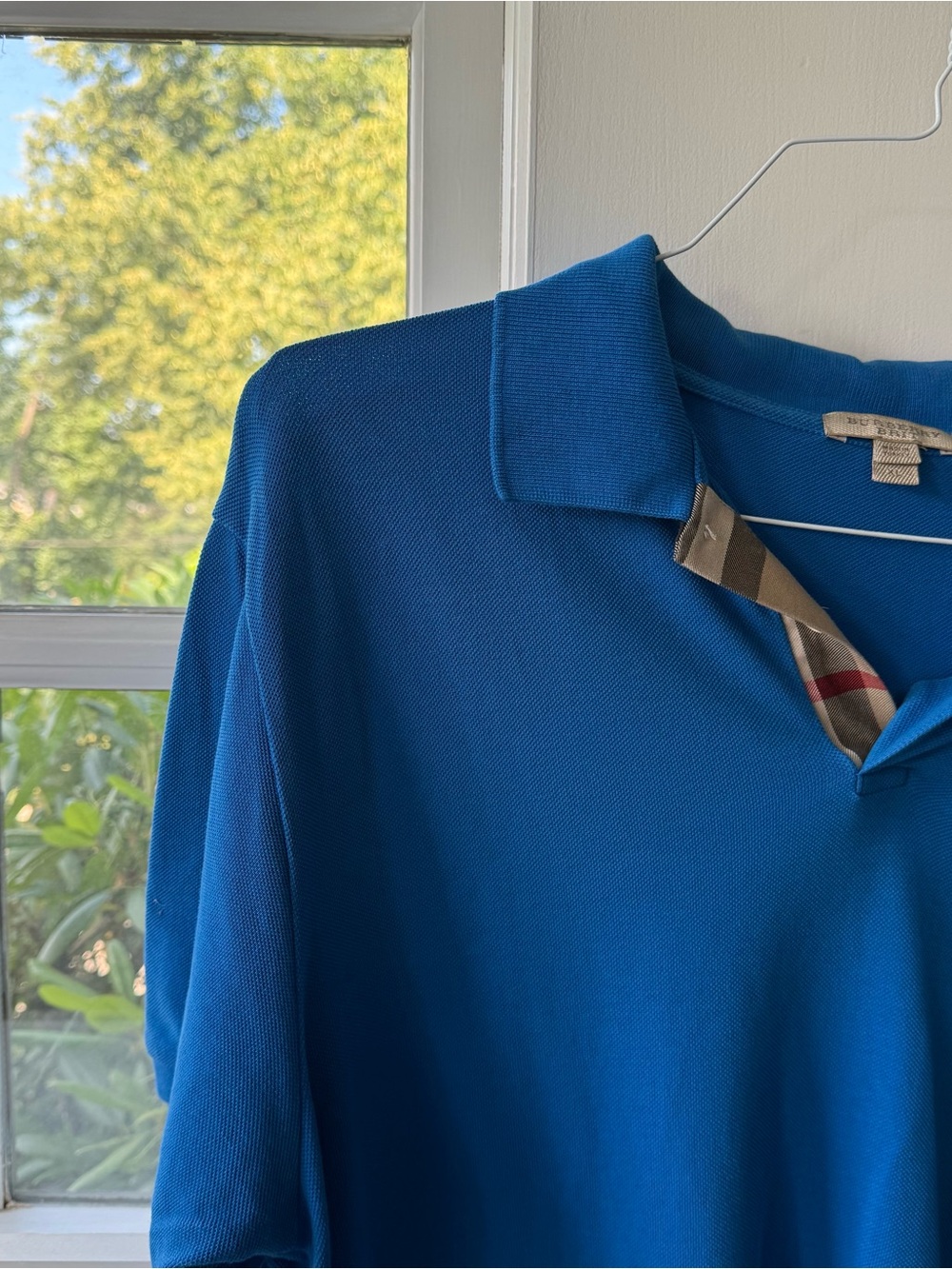 Burberry Blue Short Sleeve Polo Men’s Shirt - Picture 2 of 3